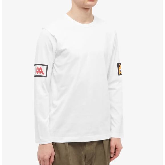 Comme des Garçons SHIRT Long Sleeve Invader Graphic T-Shirt - Picture 2 of 7